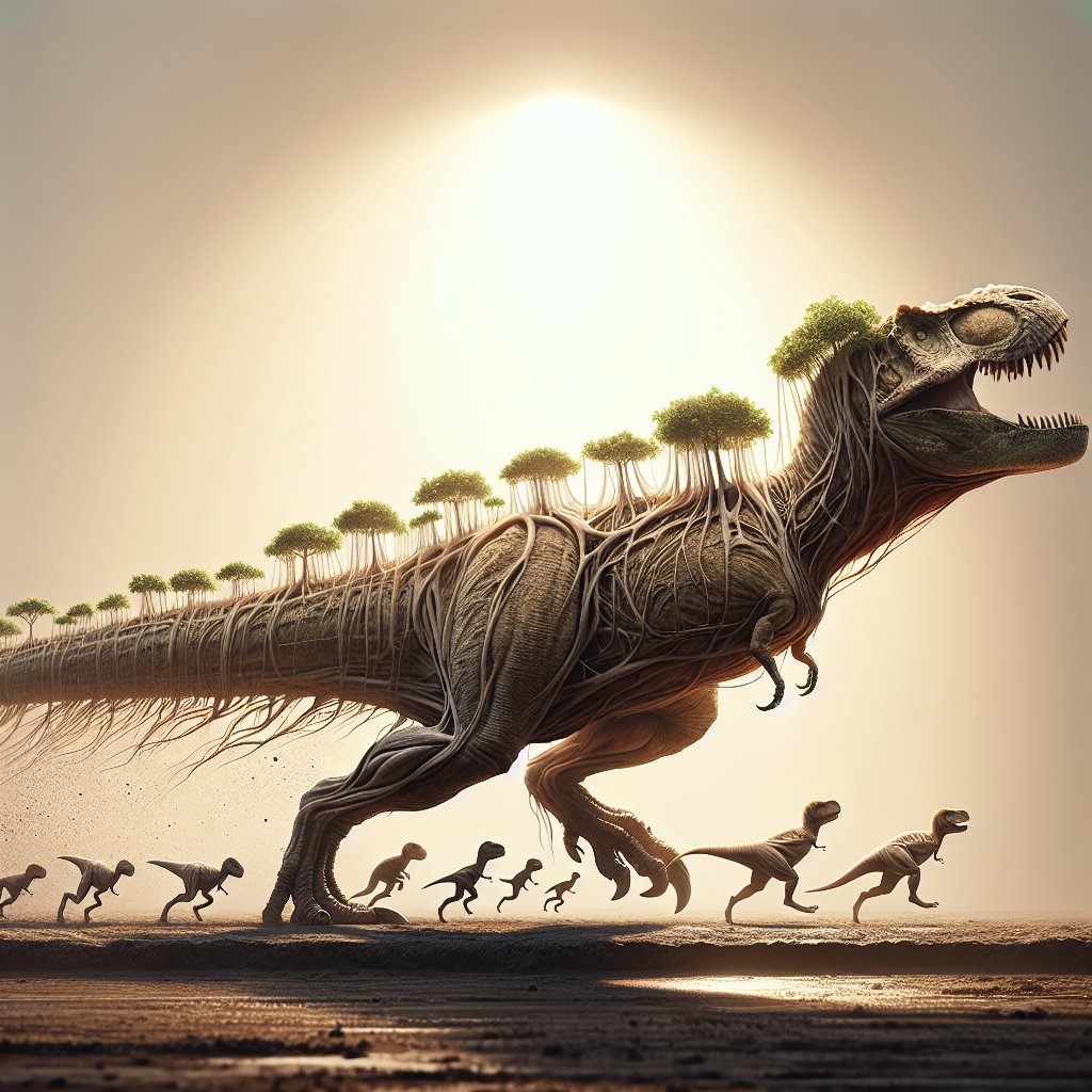 Illustration of T. Rex Growth Spurt: 40-Year Marathon, Not a Sprint