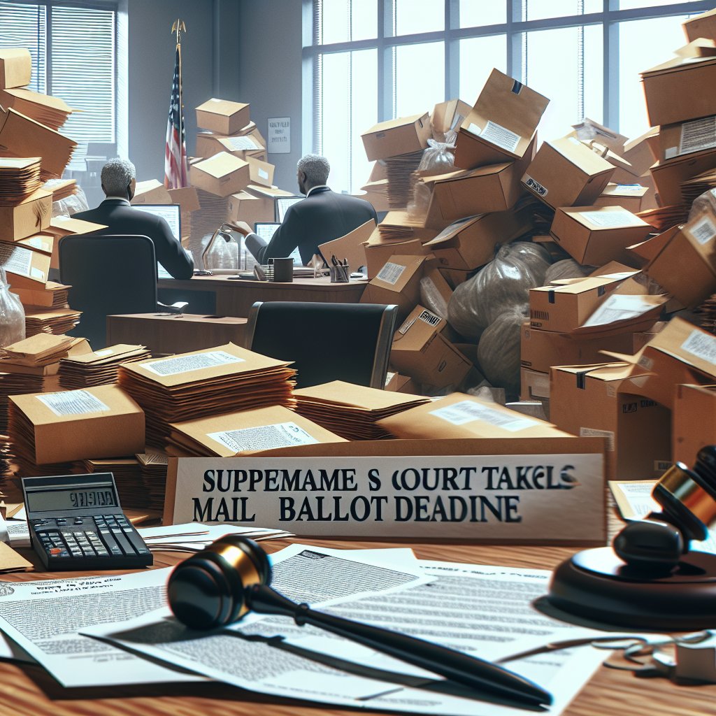 Image for: chatgpt_image_e2f5c9a3.jpg Illustration of Supreme Court Tackles Mail Ballot Deadlines: Chaos Looms?