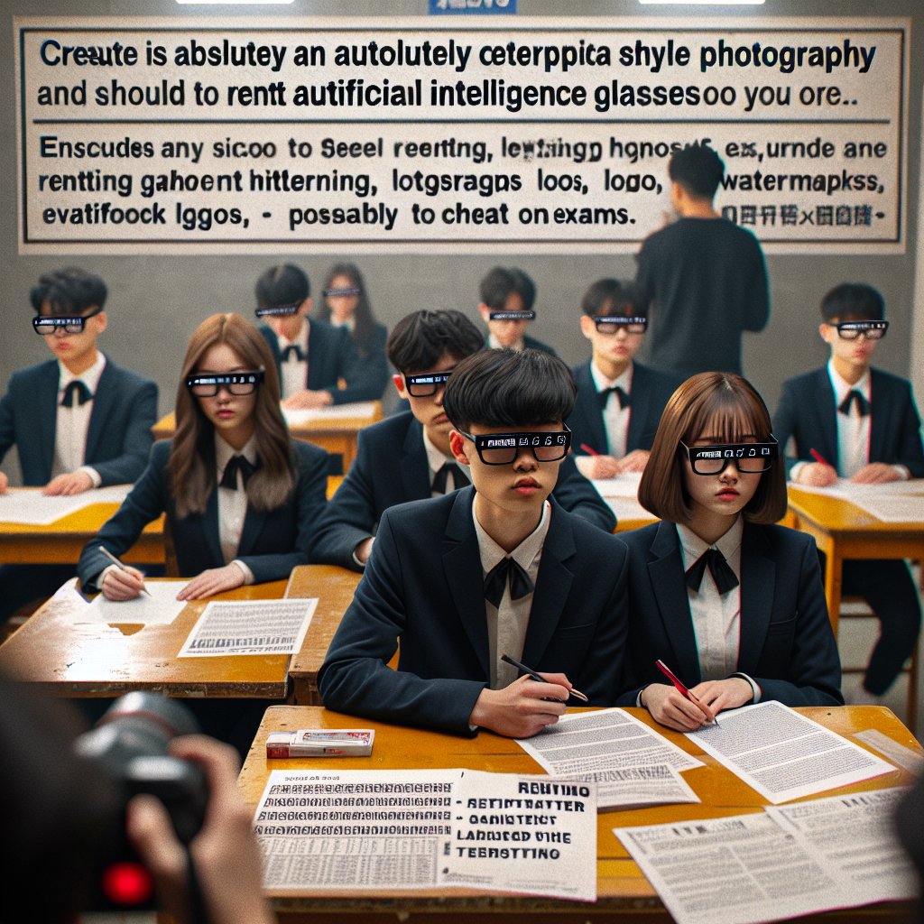 Image for: chatgpt_image_05b5c156.jpg Illustration of Chinese Students Rent AI Glasses to Cheat on Exams