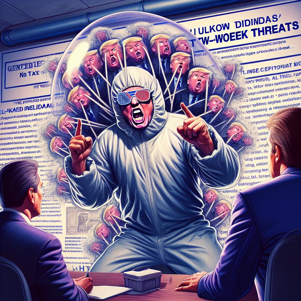 Illustration of Kimmel Roasts Trump's Two-Week Threat Routine