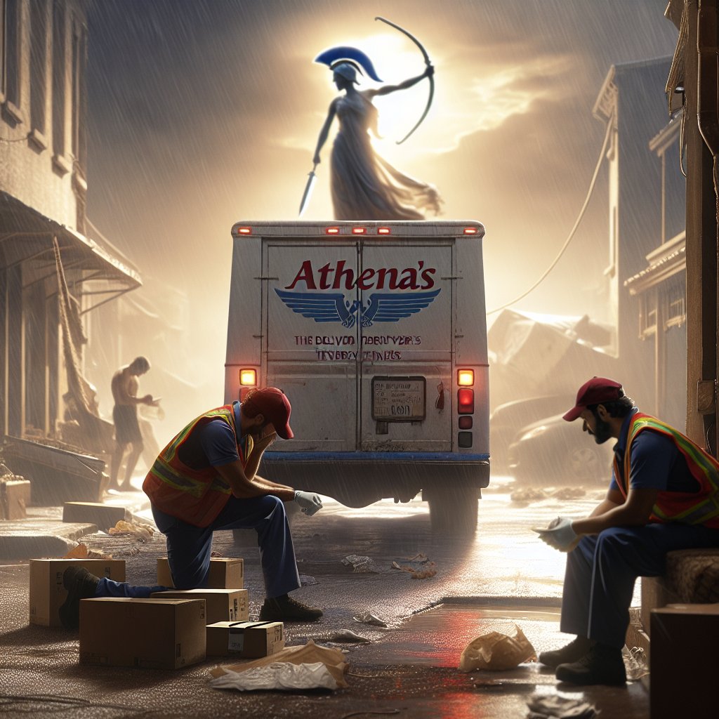 Illustration of FedEx Driver's Grim Act: Athena Strand's Tragic End