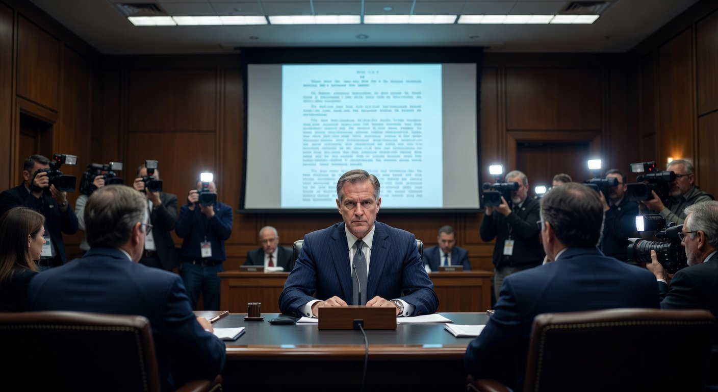 Image for: grok_image_019cc9fe.jpg Illustration of Lutnick's Epstein Testimony Public: House Committee Releases Transcript