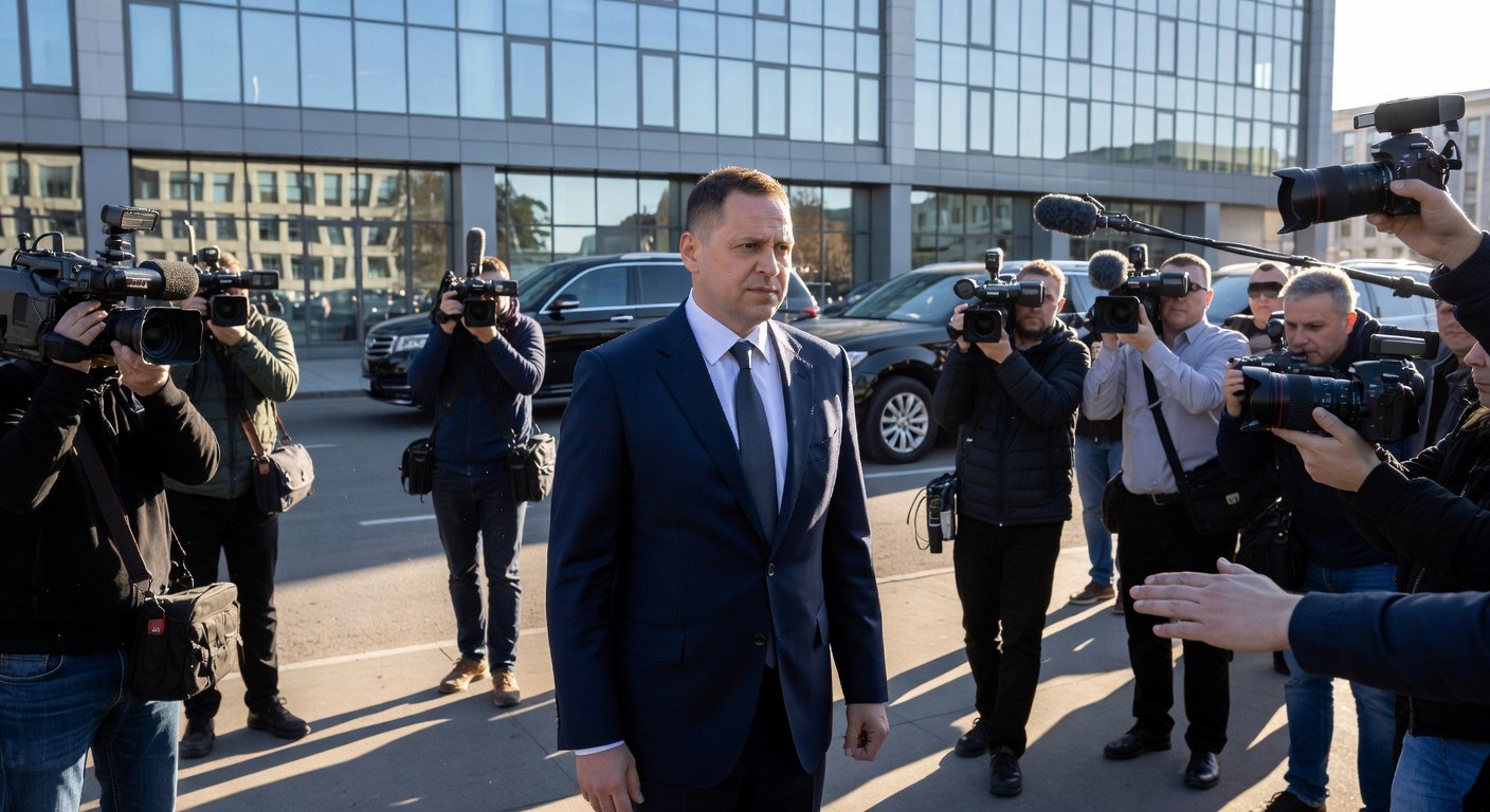 Image for: grok_image_1512231e.jpg Illustration of Zelenskyy's Ex-Chief of Staff Suspect in $10.5M Graft Probe