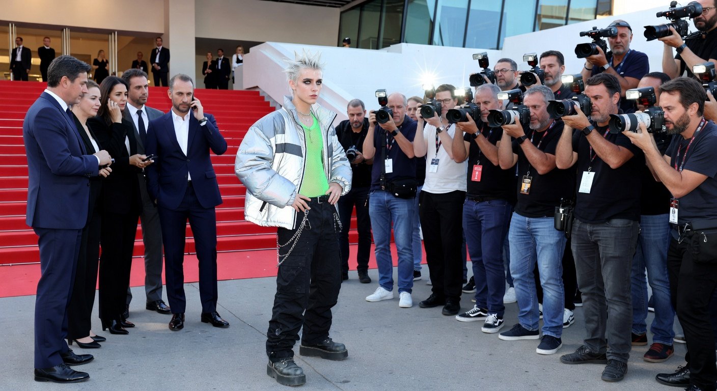 Image for: grok_image_aaf45753.jpg Illustration of A24 Pays $17M for Firstman's "Club Kid" After Heated Cannes Bidding