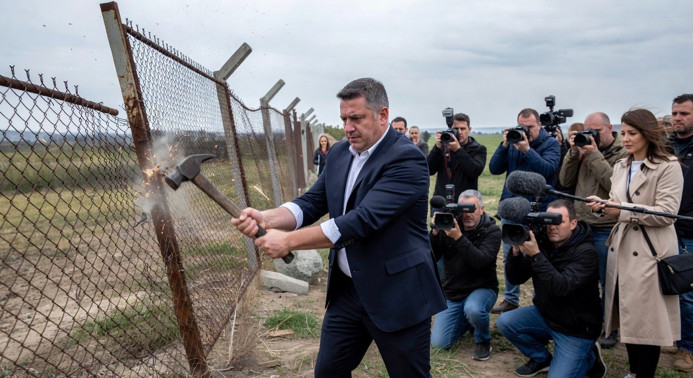 Image for: grok_image_efaac008.jpg Illustration of Hungary's New PM Demolishes Orbán's Fences, Signals Regime Shift