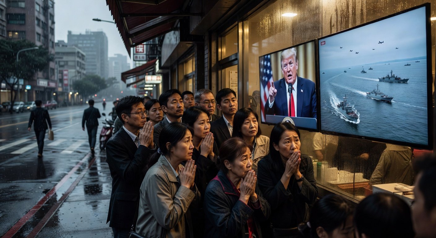 Illustration of Trump Calls Taiwan Arms a 'Chip,' Sparks Island Anxiety